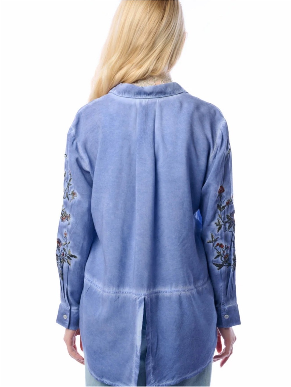 Aratta Silent Journey Blue Button Down Shirt - Picture 3 of 4